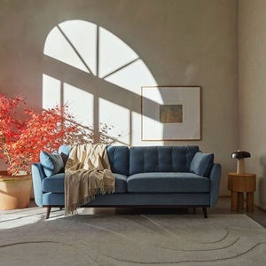 retro sofa and side table